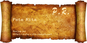 Pete Rita névjegykártya